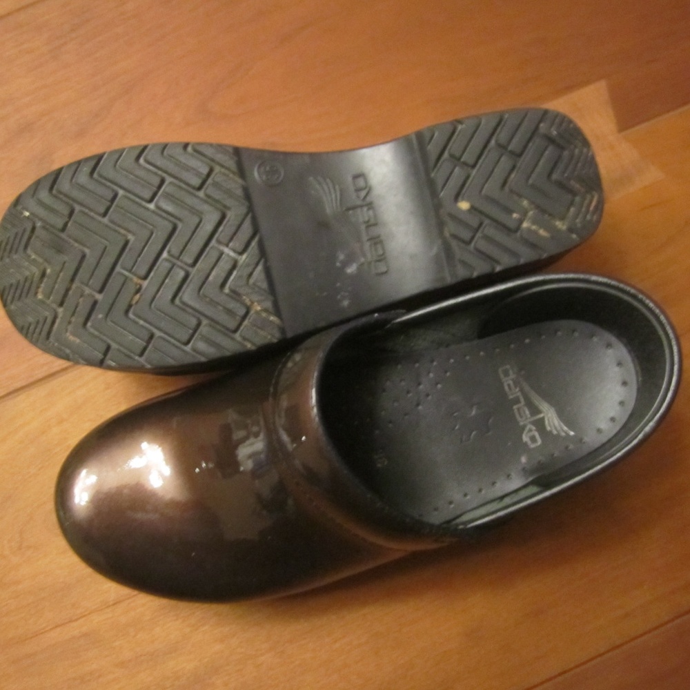 Brown Patent Dansko Clog 36